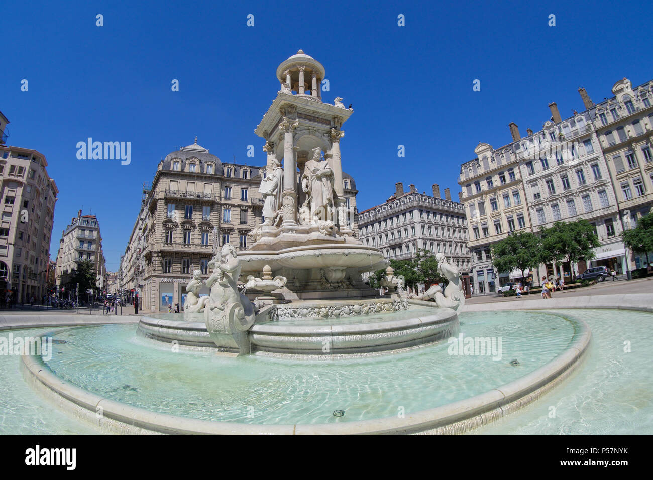 Giacobini piazza Fontana, Lione, Francia Foto Stock