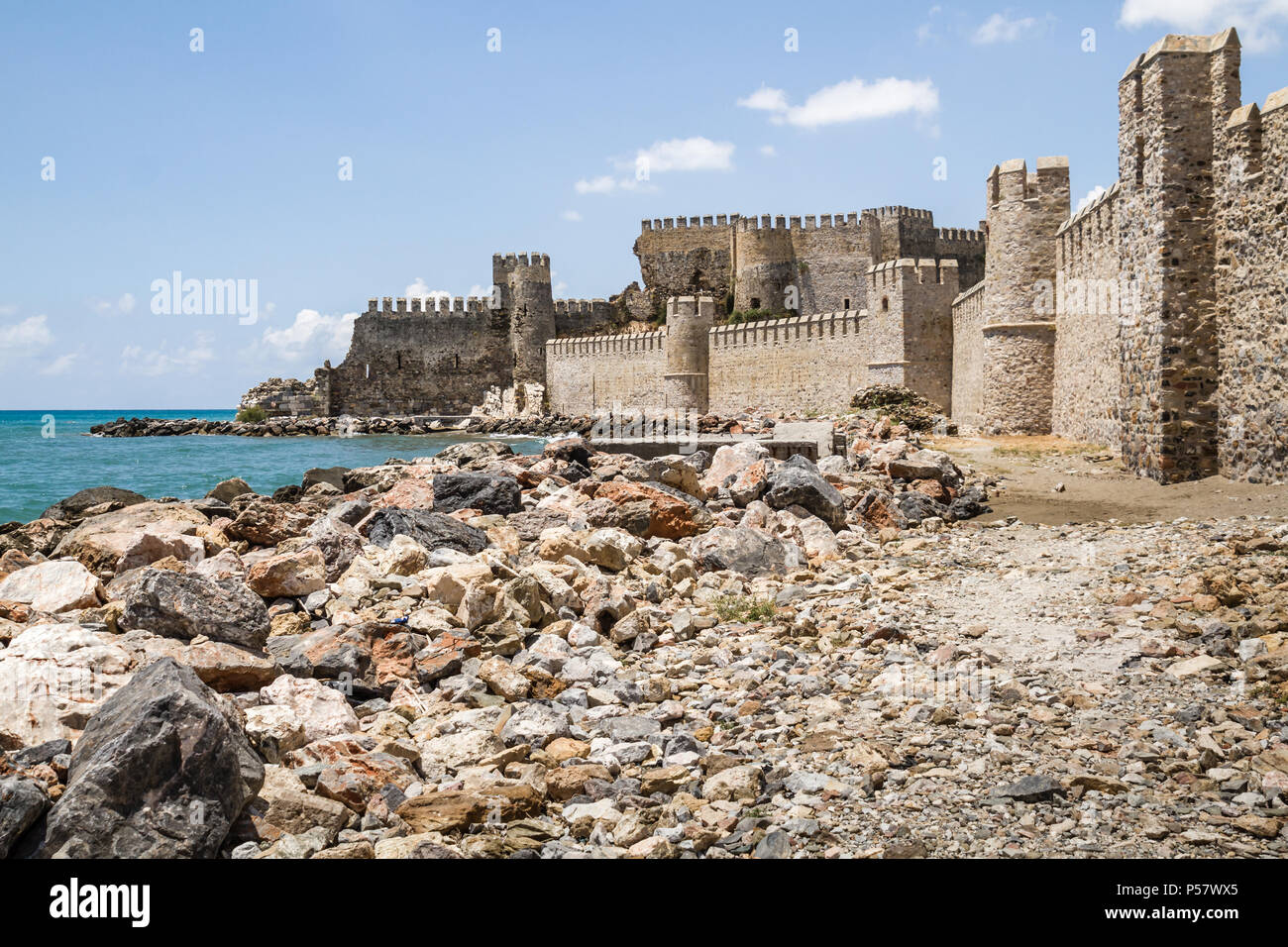 Storico castello di Mamure in Anamur, Mersin, Turchia Foto Stock