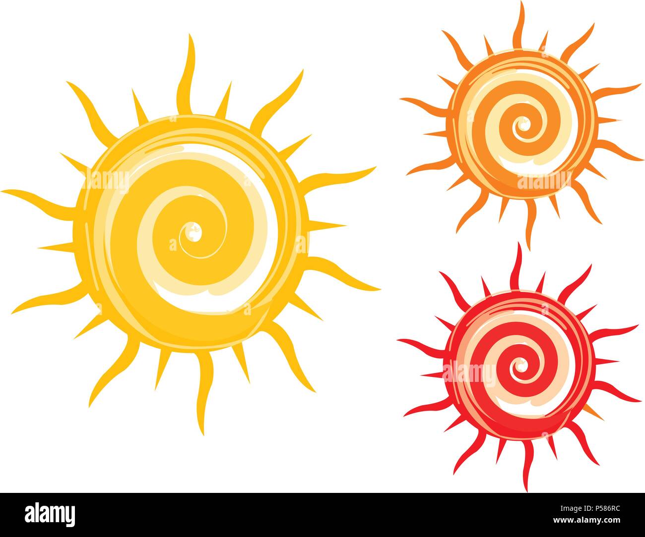 insieme del sole Illustrazione Vettoriale
