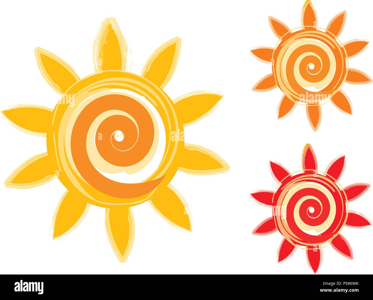 insieme del sole Illustrazione Vettoriale