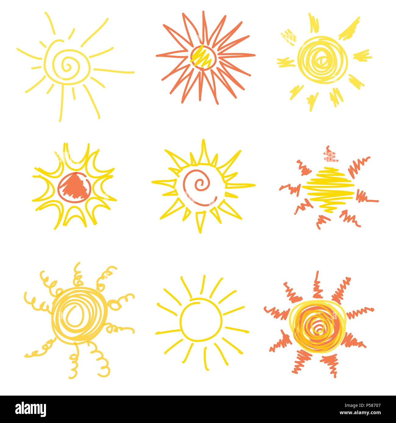 Insieme del sole Illustrazione Vettoriale