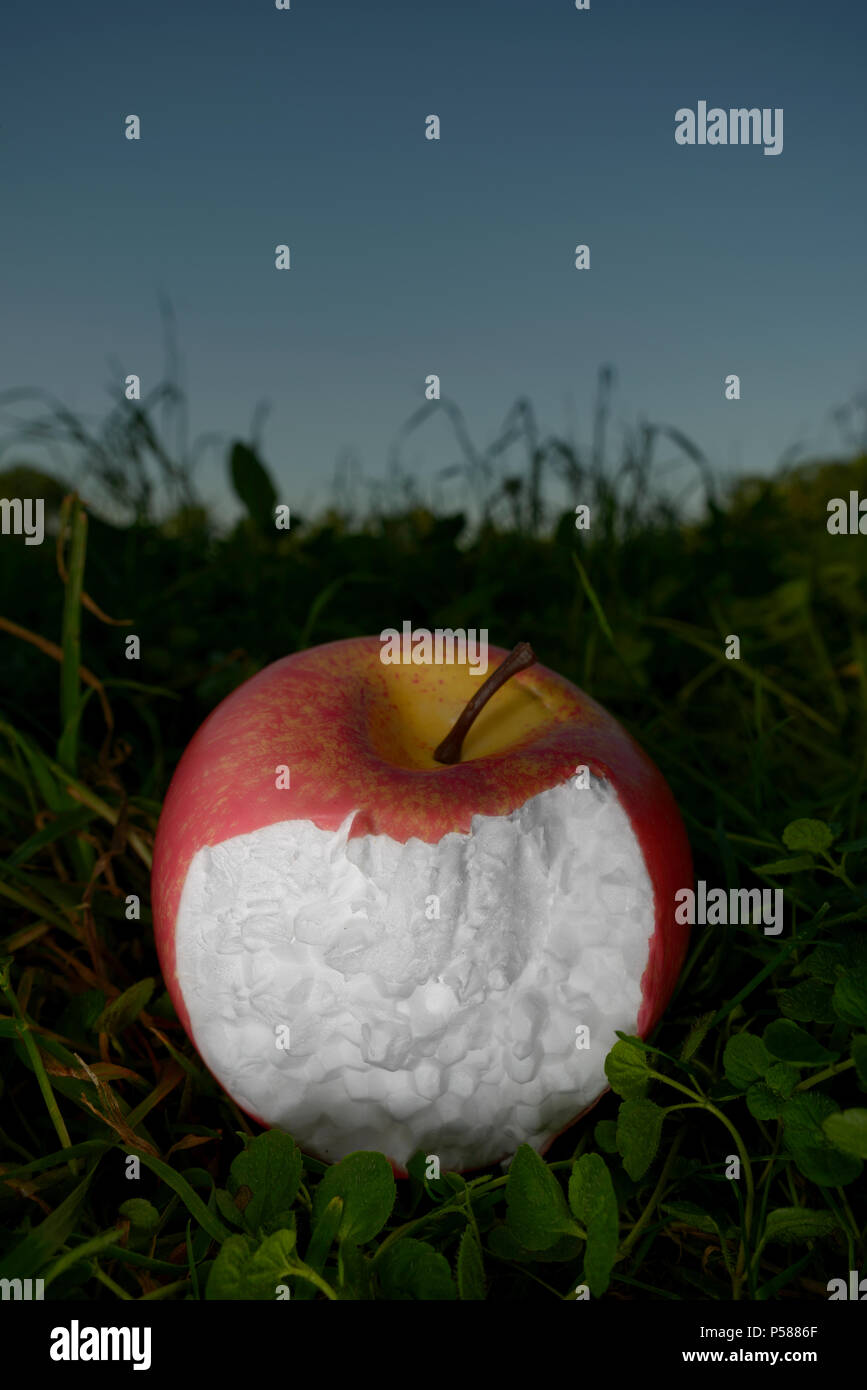 Polistirene apple artificiale Foto Stock