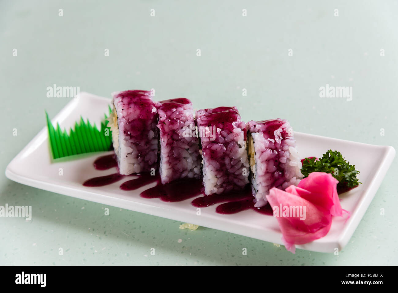 Fragola Sushi Foto Stock