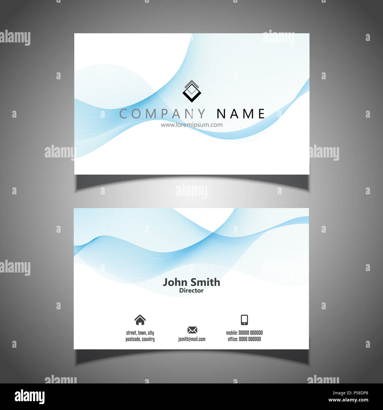 Business card modello con linee fluide design Foto Stock