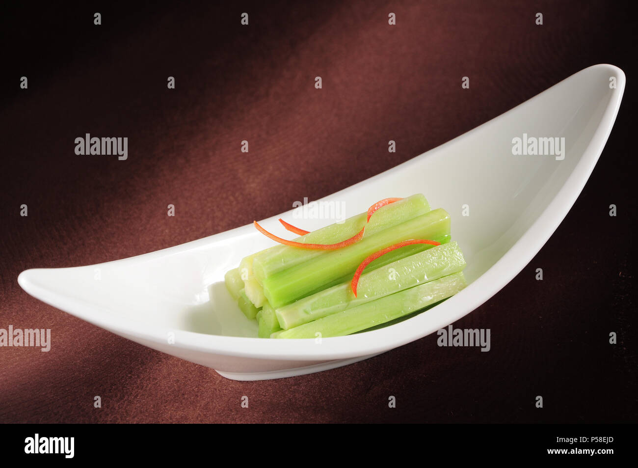 Bollito di broccoli cinesi Foto Stock