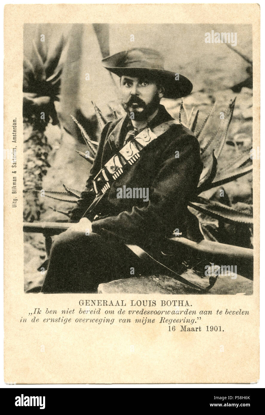 Il generale Louis Botha (1862-1919), South African politico, primo Primo Ministro dell'unione della Sudafrica ed eroe durante la Seconda guerra boera, Ritratto, 1901 Foto Stock