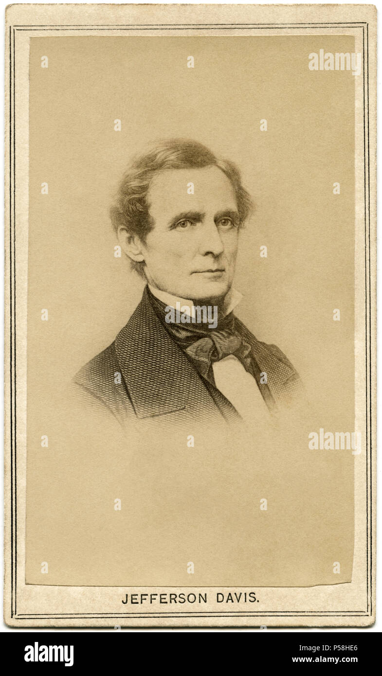 Jefferson Davis (1808-89), uomo politico americano, Presidente degli Stati confederati, 1861-65, testa e spalle ritratto, 1860's Foto Stock