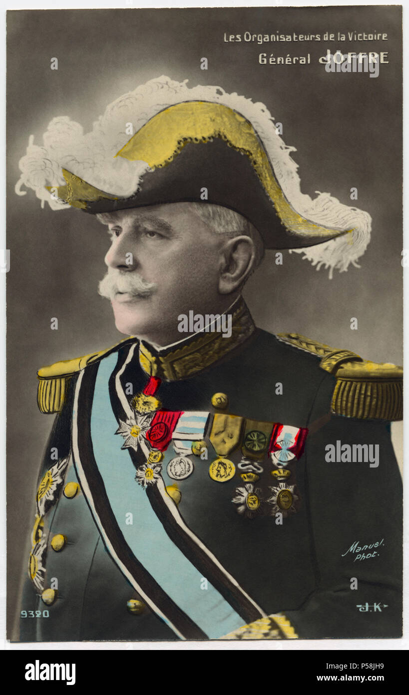 Il maresciallo Giuseppe Jacques Césaire Joffre (1852-1931), Francese Generale e Comandante in Capo delle Forze francesi durante la guerra mondiale I, Ritratto, 1918 Foto Stock