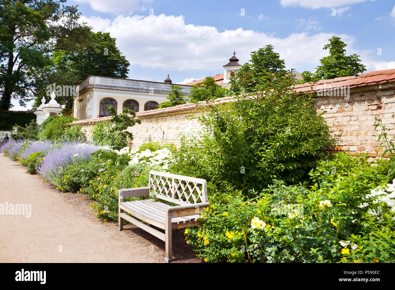 Barokní zamek un parco Milotice, Jihomoravský kraj, Ceska republika / Milotice barocco Castello e giardini, Moravia del Sud, Repubblica Ceca Foto Stock