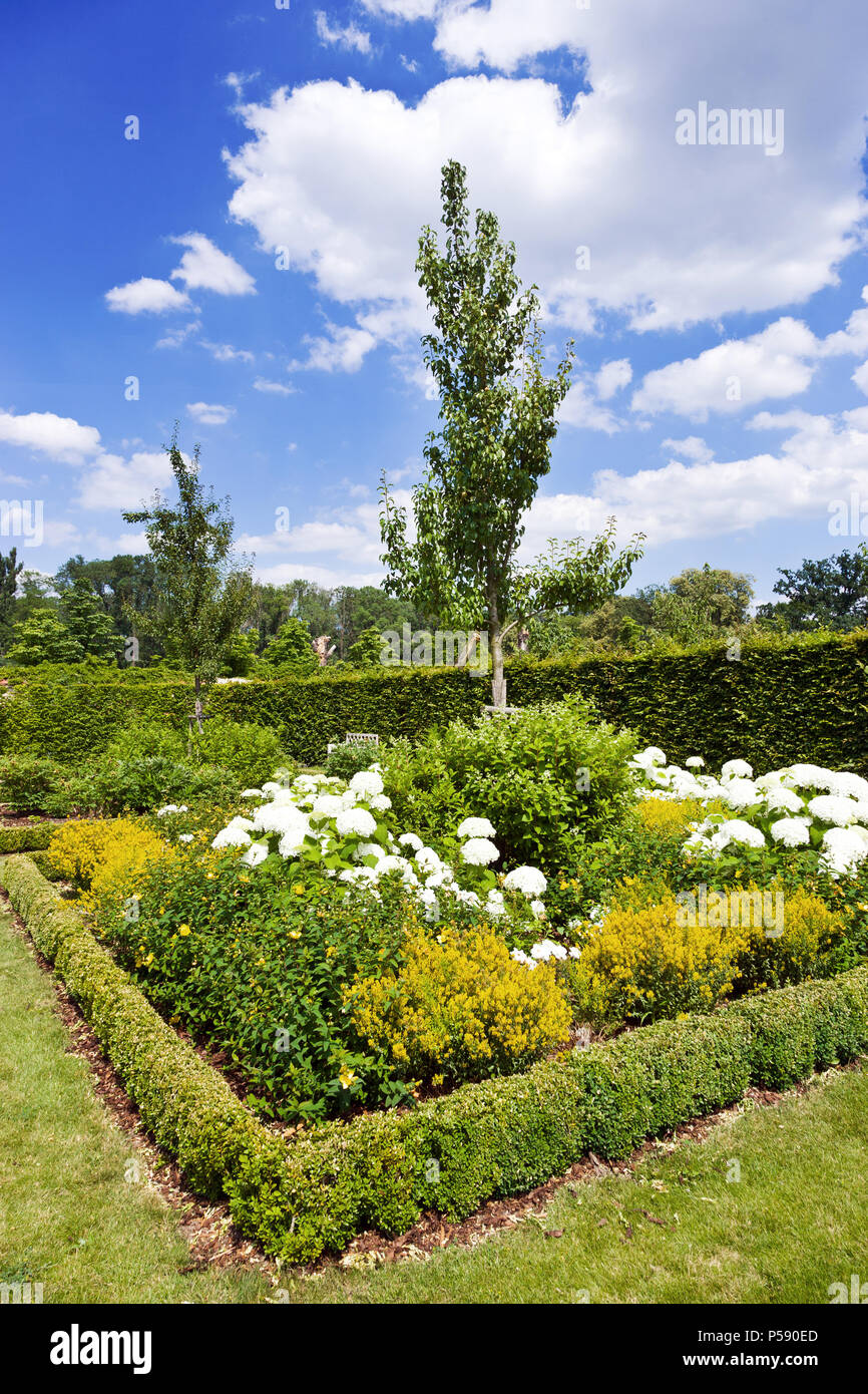 Barokní zamek un parco Milotice, Jihomoravský kraj, Ceska republika / Milotice barocco Castello e giardini, Moravia del Sud, Repubblica Ceca Foto Stock