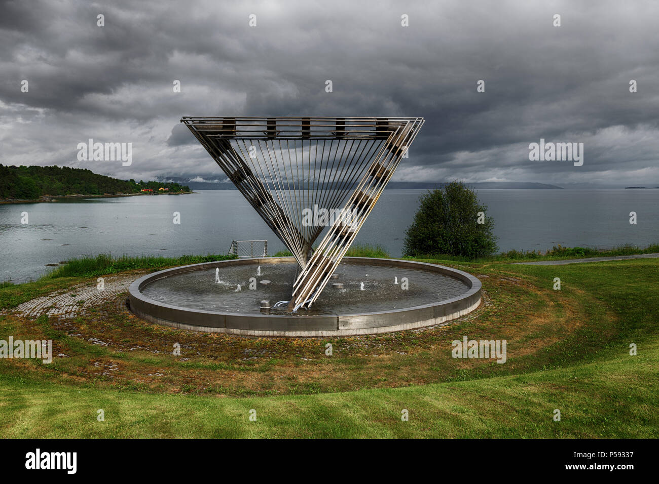 La scultura nella motivazione della Equinor Research Center, Trondheim, Norvegia. Foto Stock