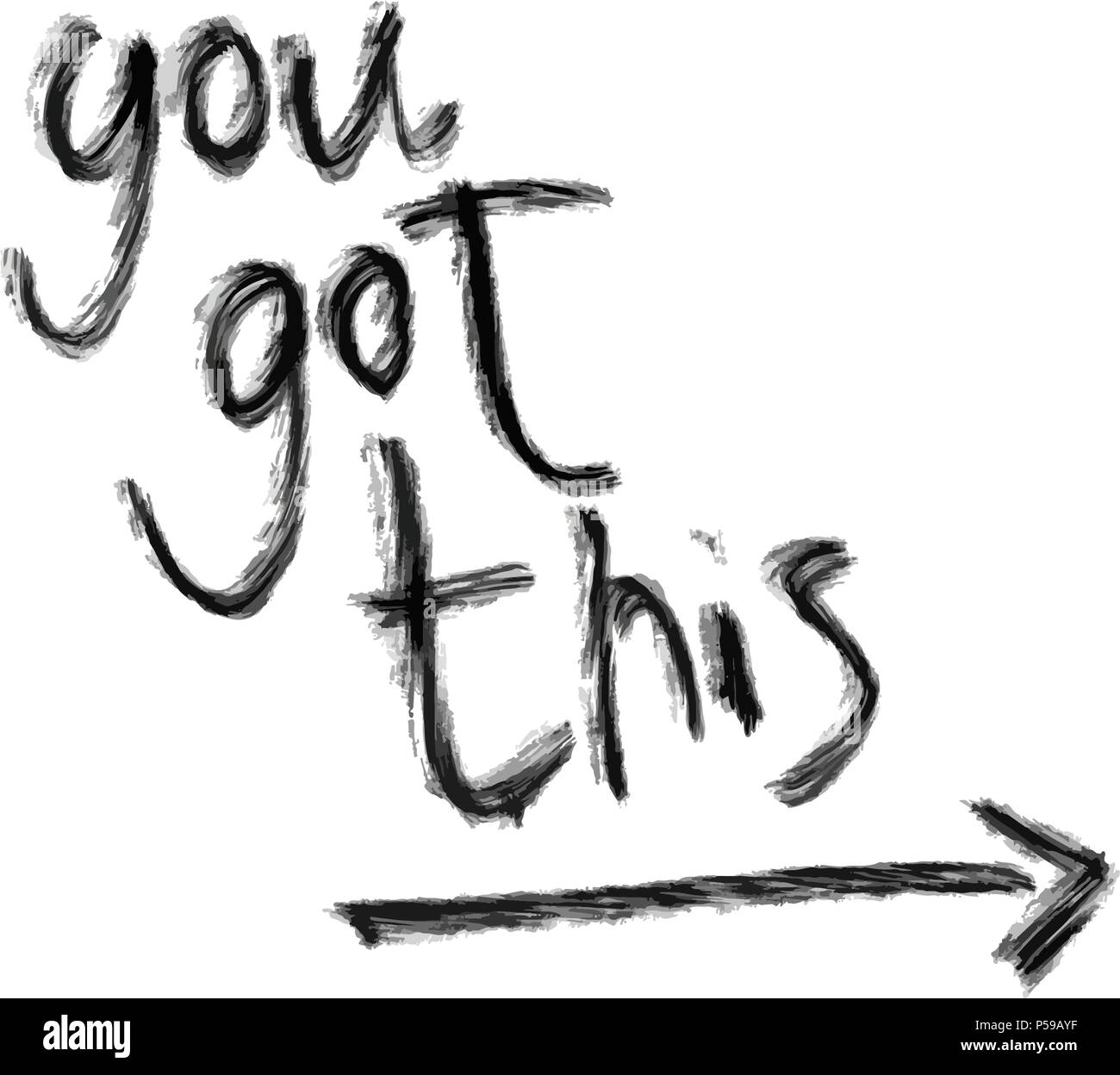 Yout ottenuto questo lettering con freccia. disegnati a mano stampa poster design elemento vettoriale Illustrazione Vettoriale