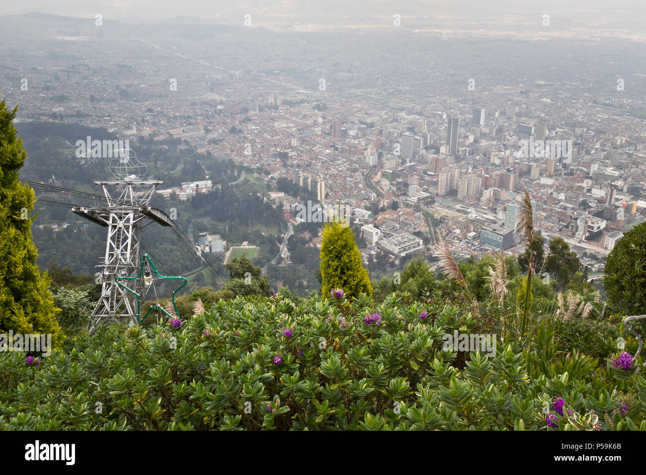 Vista dalla montagna Monserrate, Bogotà, Colombia Foto Stock