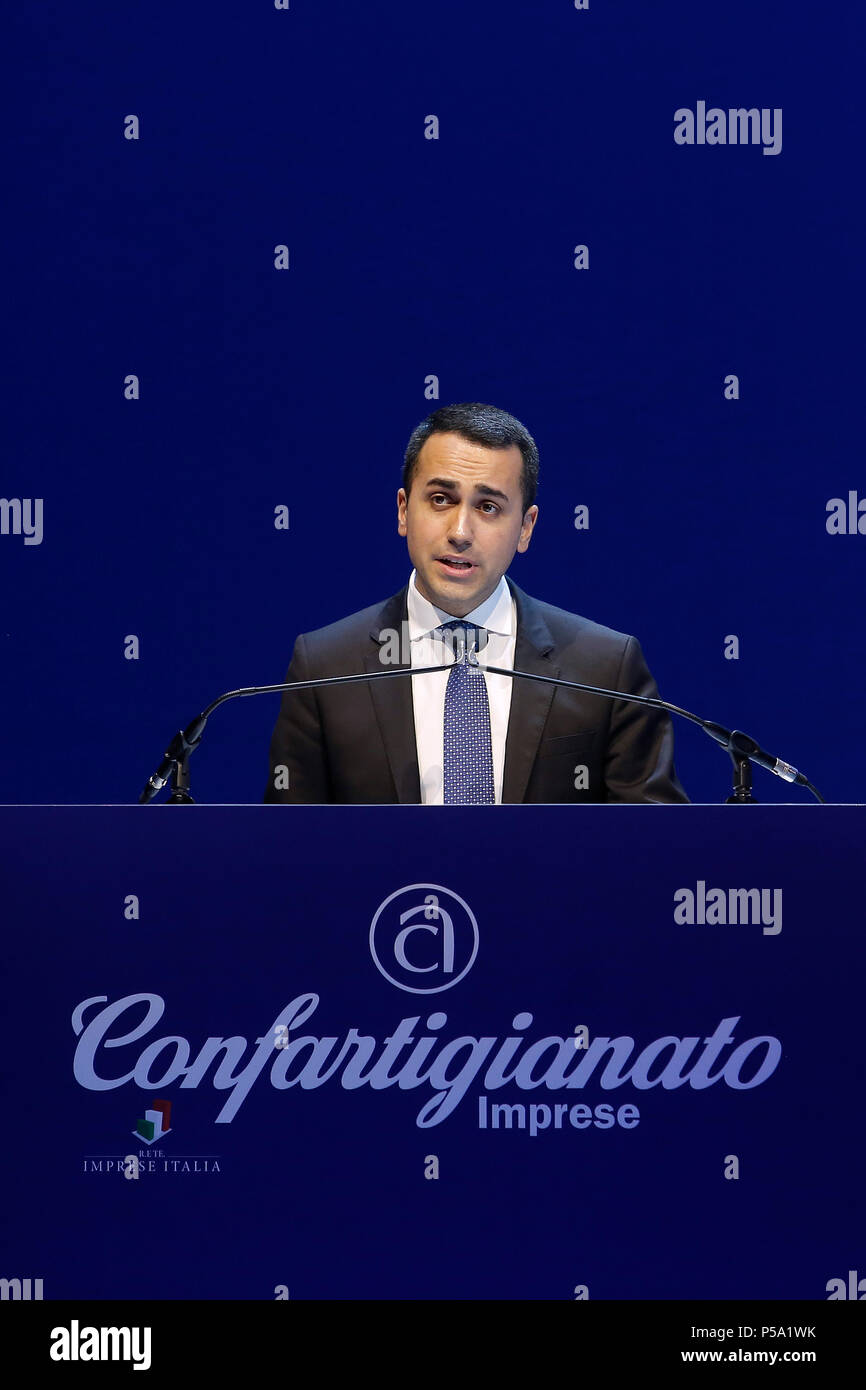 Luigi Di Maio Roma 26/06/2018. Assemblea Annuale di Confartigianato 2018 Roma 26 Giugno 2018. Assemblea annuale della Confartigianato. Foto di Samantha Zucchi Insidefoto Foto Stock