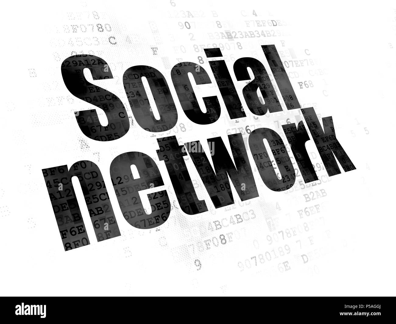Social media concetto: Social Network su sfondo digitale Foto Stock