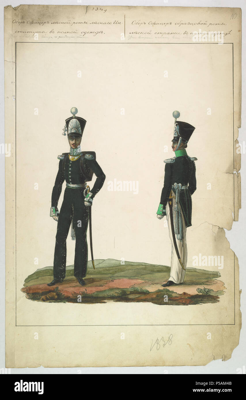 67 AGAD Przepisy dotyczące mundurów dla urzędników leśnych 0010 Foto Stock