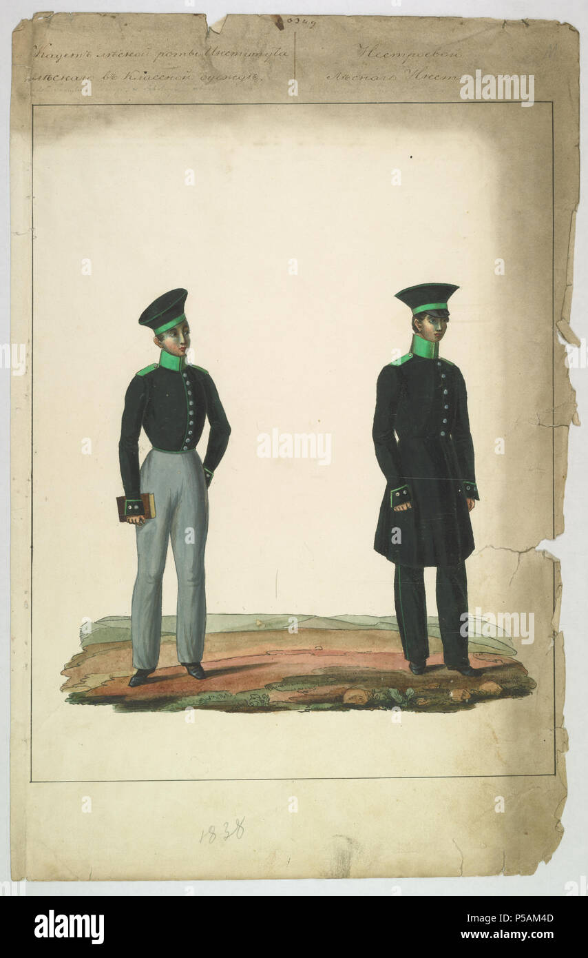 67 AGAD Przepisy dotyczące mundurów dla urzędników leśnych 0011 Foto Stock