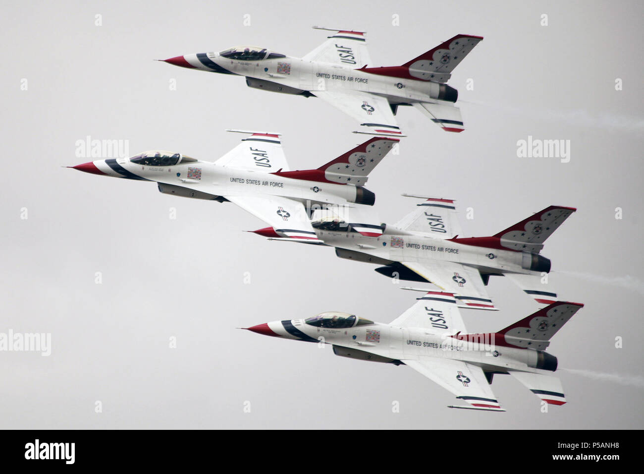 F-16D Falcon. Il USAF Thunderbirds team Display Foto Stock
