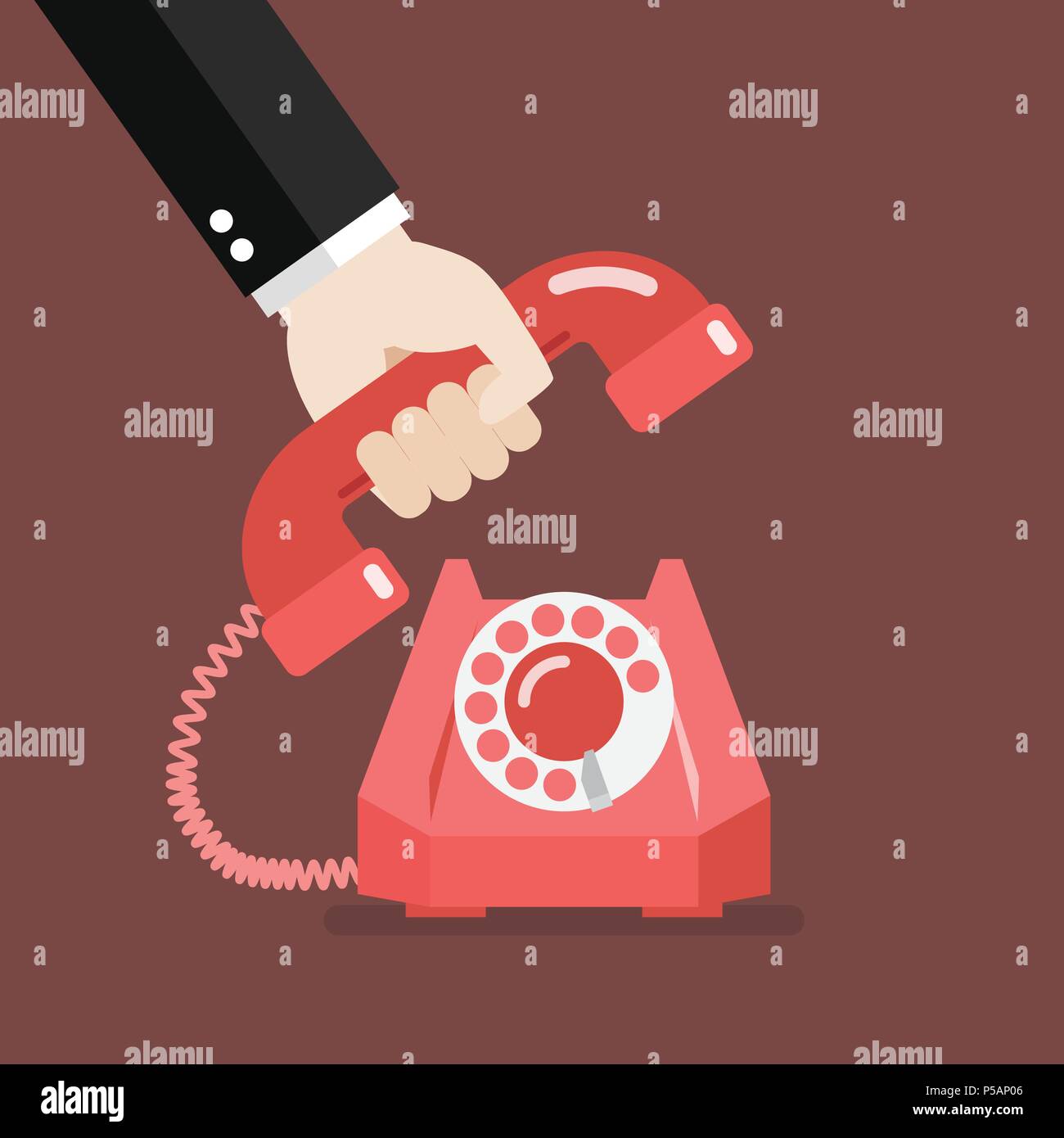 Raccolta a mano il telefono. Illustrazione Vettoriale Illustrazione Vettoriale