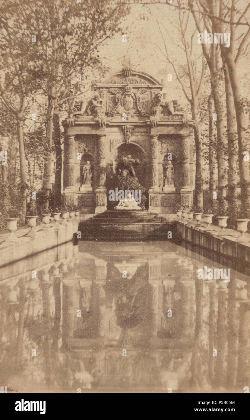 169 Baptiste Guerard, vedute di Parigi e Venezia - Fontaine de Médicis, ca. 1860-69 Foto Stock