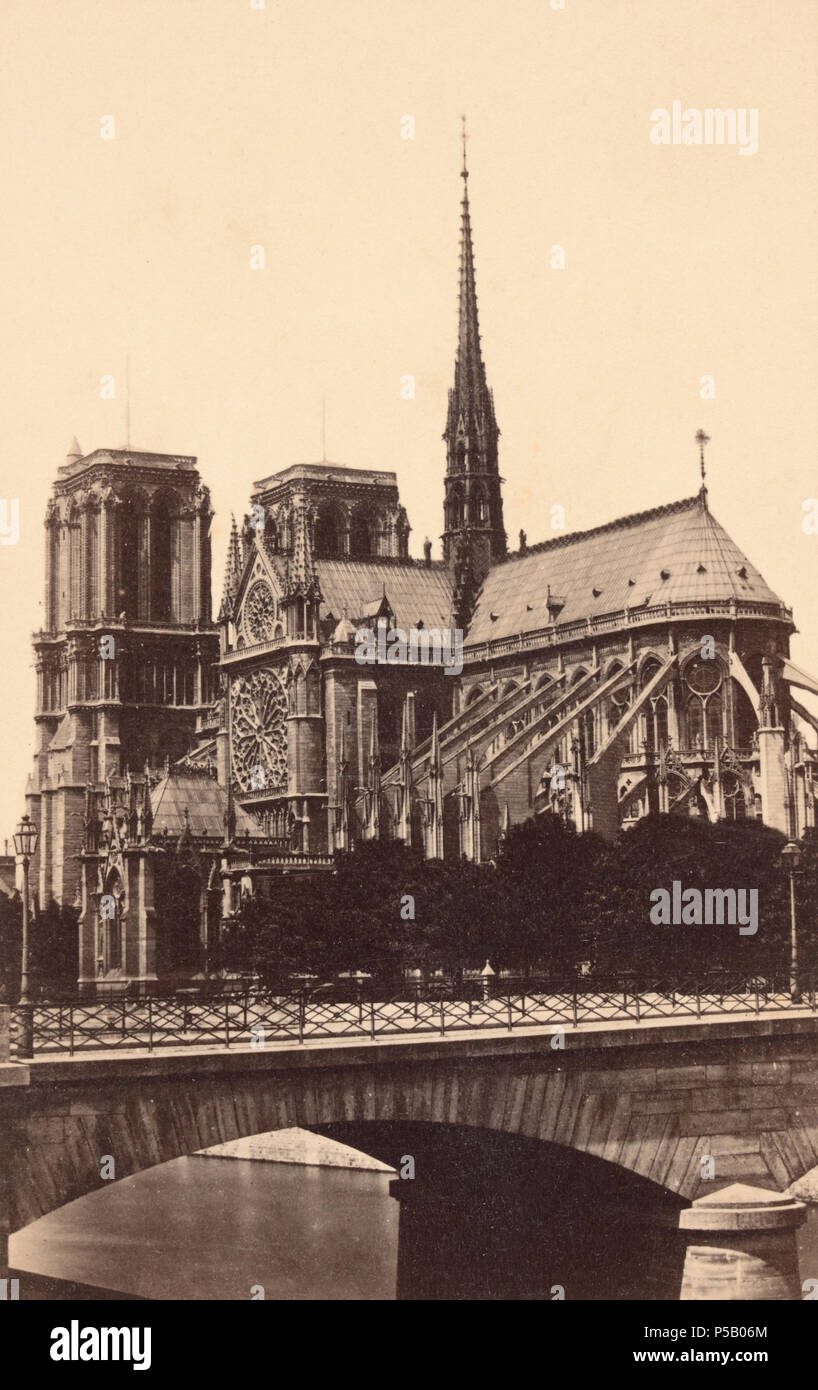 169 Baptiste Guerard, vedute di Parigi e Venezia - Cathédrale Notre-dame, ca. 1860-69 Foto Stock