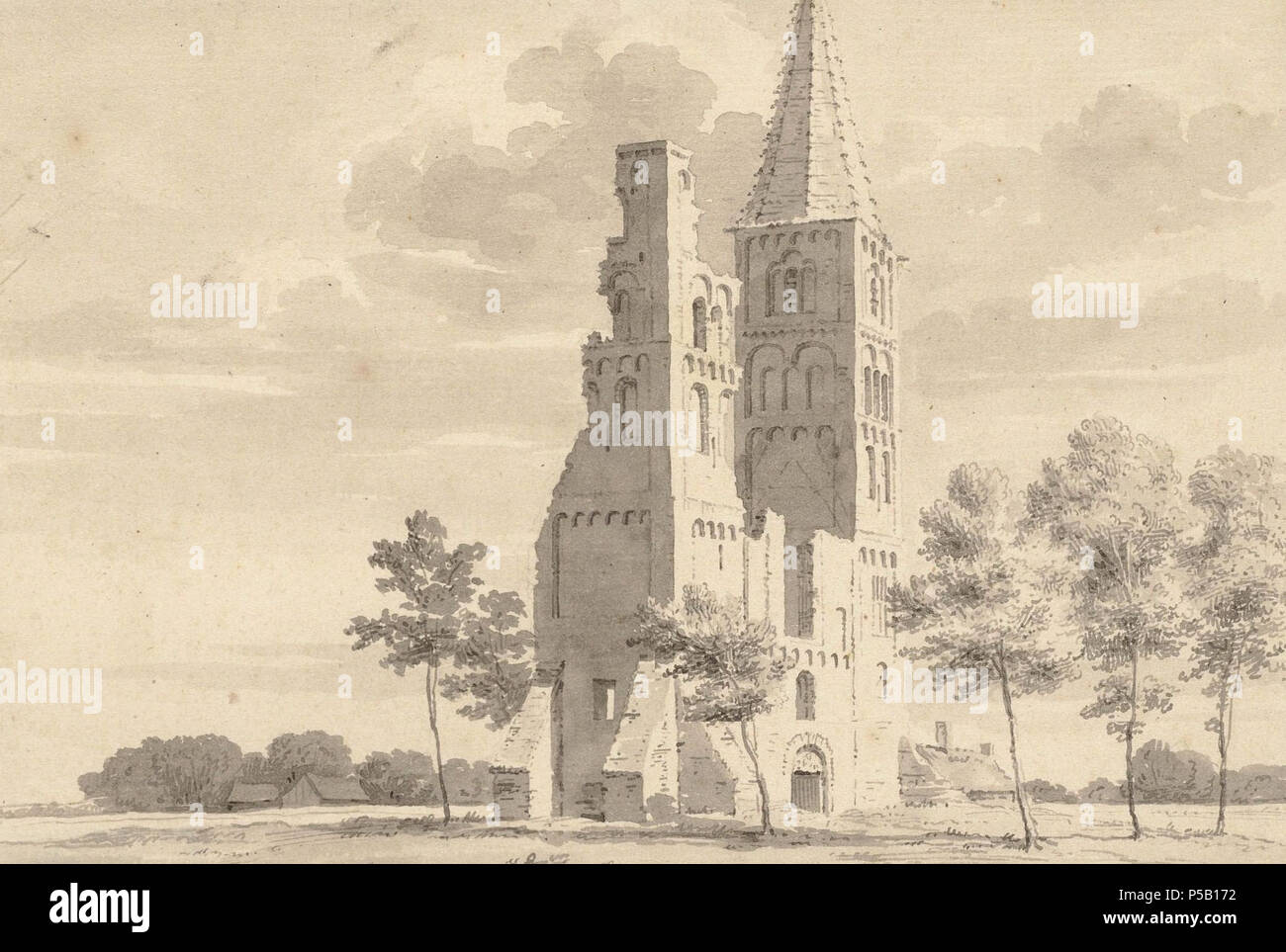 N/A. Rovine di due torre anteriore del Egmond Abbey . circa 1725. Cornelis Pronk (1691-1759) nomi alternativi Cornelis Pronck Descrizione disegnatore olandese, pittore e miniatore designer Data di nascita e morte 10 Dicembre 1691 28 Settembre 1759 Luogo di nascita e morte Amsterdam Amsterdam periodo di lavoro tra circa 1711 e circa 1759 sede di lavoro Amsterdam (ca. 1711-1759), Kleve, Overijssel, Friesland, Drenthe competente controllo : Q2726659 VIAF:45112517 ISNI:0000 0000 6677 1562 ULAN:500010052 LCCN:N80110359 Aprire Libreria:OL195781A WorldCat 380 Cornelis Pronk Egmond Foto Stock