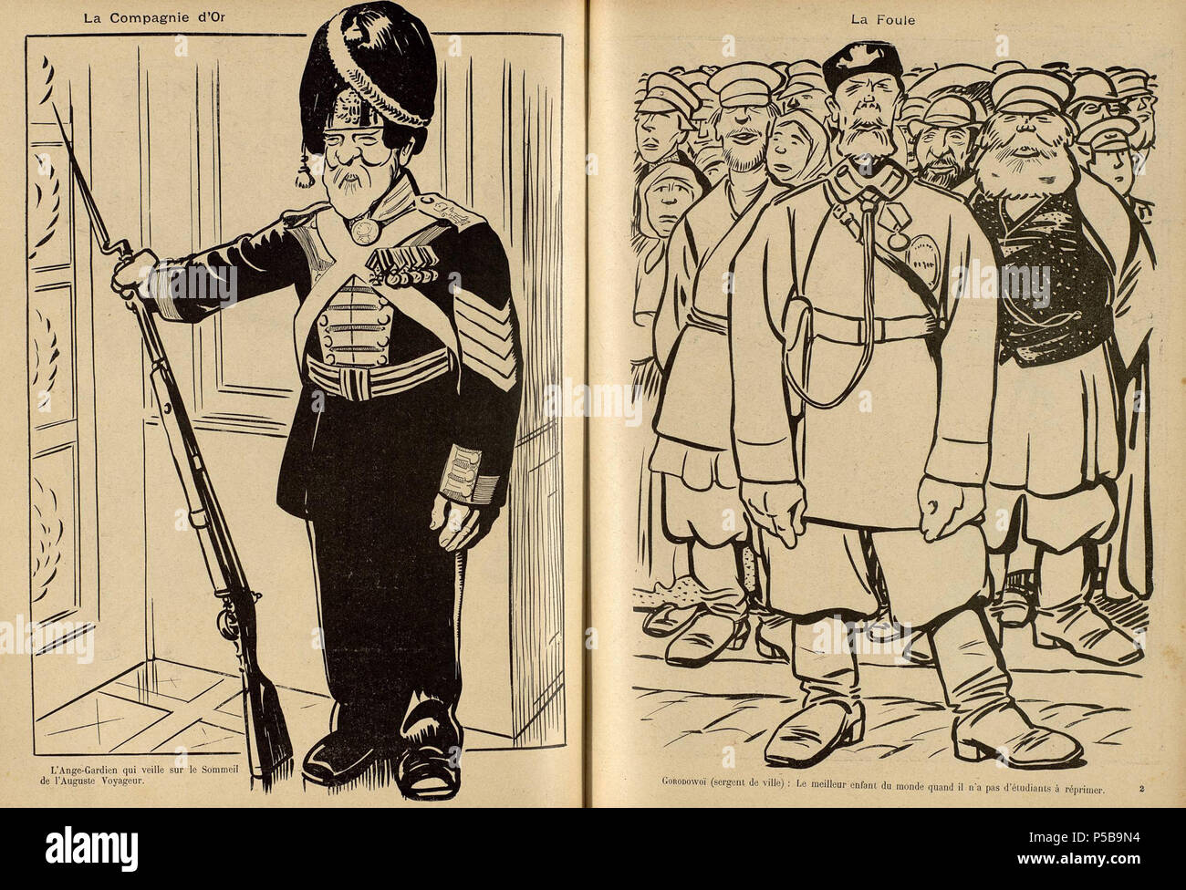 N/A. Inglese: pp 6-7 di " Le Rire' numero speciale sul Presidente Loubet il viaggio in Russia . Giugno 1902. Caran d'Ache (1858-1909) nomi alternativi nascita Nome: Emmanuel Poiré Descrizione disegnatore satirico francese e fumettista Data di nascita e morte 6 Novembre 1858 26 febbraio 1909 Luogo di nascita e morte Mosca Parigi posizione di lavoro autorità di Parigi controllo : Q708521 VIAF:95810986 ISNI:0000 0000 8346 0416 ULAN:500021060 LCCN:N82117811 NLA:35834451 WorldCat 270 Caran d'ache commento j'ai conquis la russie4 Foto Stock