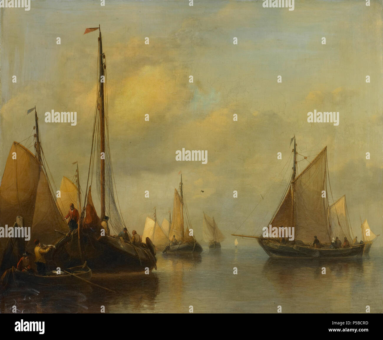 Barche da pesca in acque calme 1840 - 1850. N/A 112 Antonie Waldorp - Vissersboten op kalm acqua Foto Stock