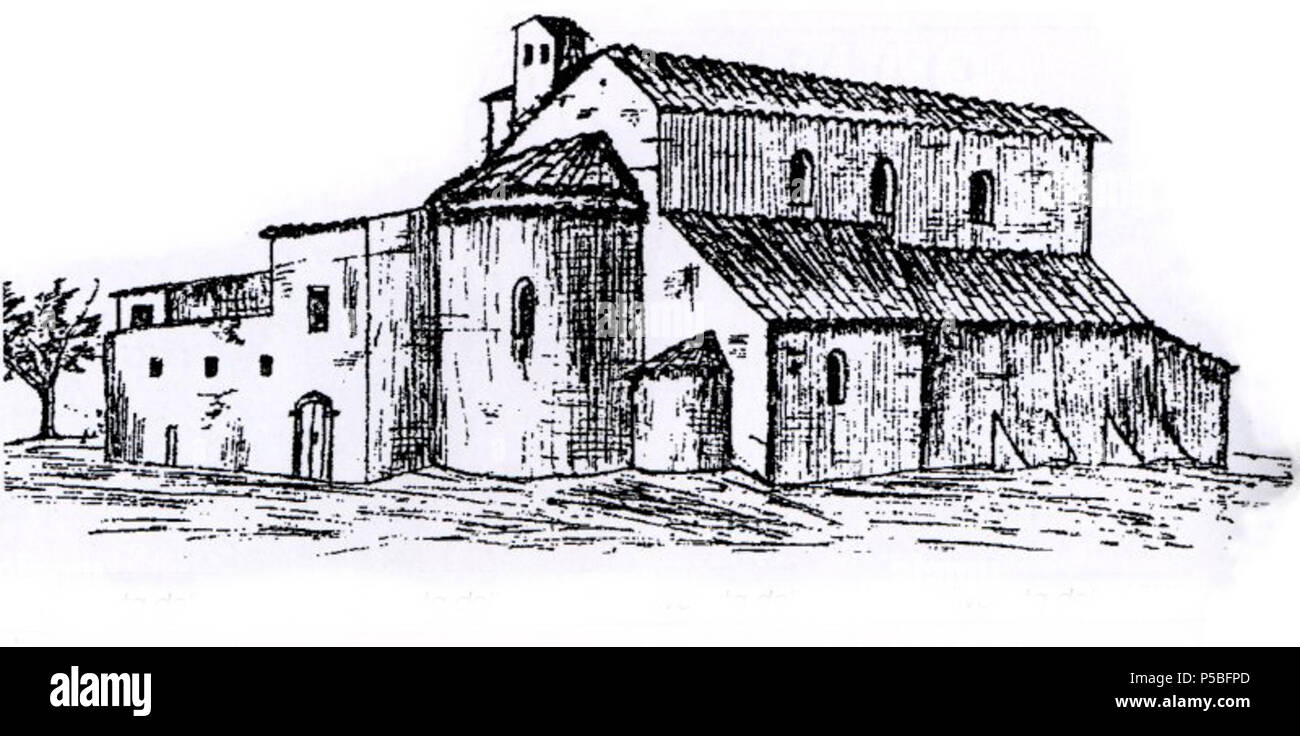 N/A. Italiano: Disegno dell'abside della distrutta Abbazia di spugna (Colle di Val d'Elsa) . 1775. Ferdinando Morozzi (Colle di Val d'Elsa, 1723 - Firenze, 1785) 55 Abside badia spugna Foto Stock