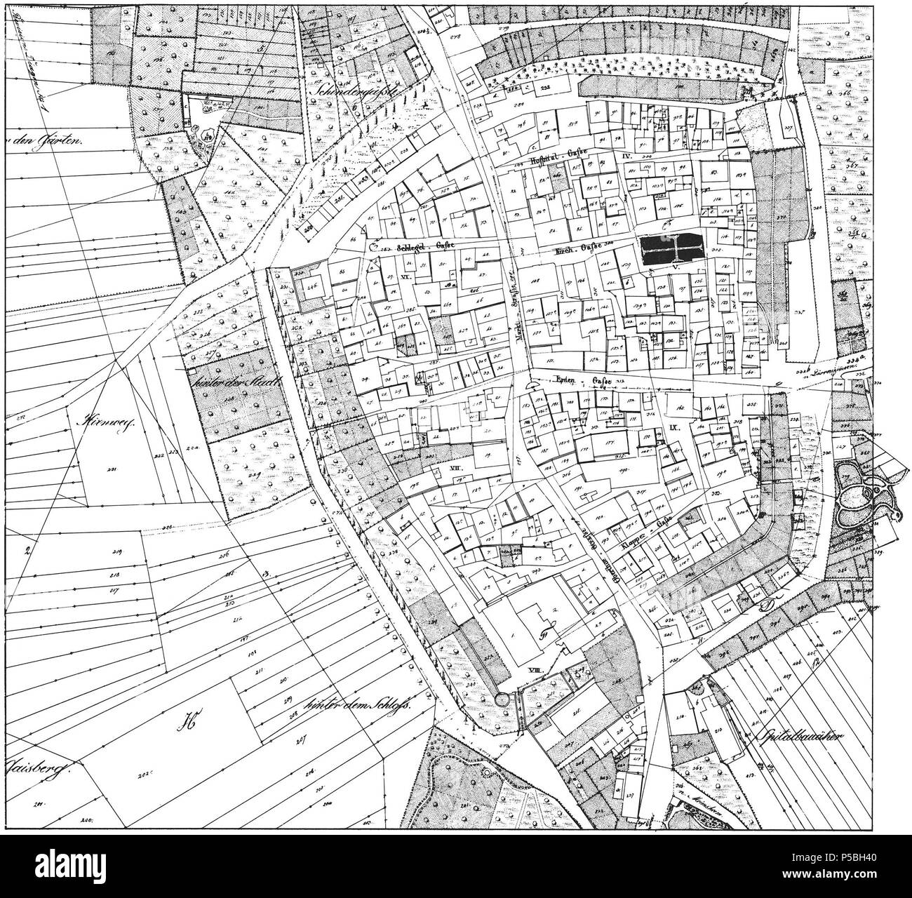 N A Inglese Citta Storica Mappa Di Brackenheim Baden Wurttemberg Germania Nel 15 Da Un Vecchio