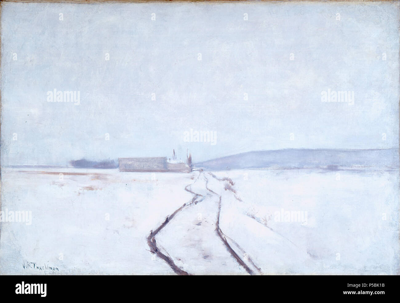 N/A. Lungo il fiume, l'inverno da John Henry Twachtman, c. 1889, High Museum of Art . circa 1889. N/A 87 lungo il fiume, l'inverno da John Henry Twachtman, c. 1889, High Museum of Art Foto Stock