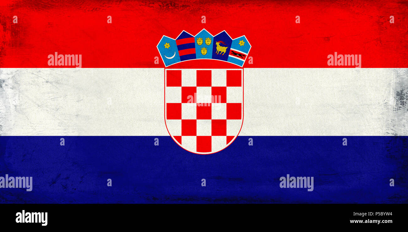 Vintage bandiera nazionale di Croazia sfondo Foto Stock