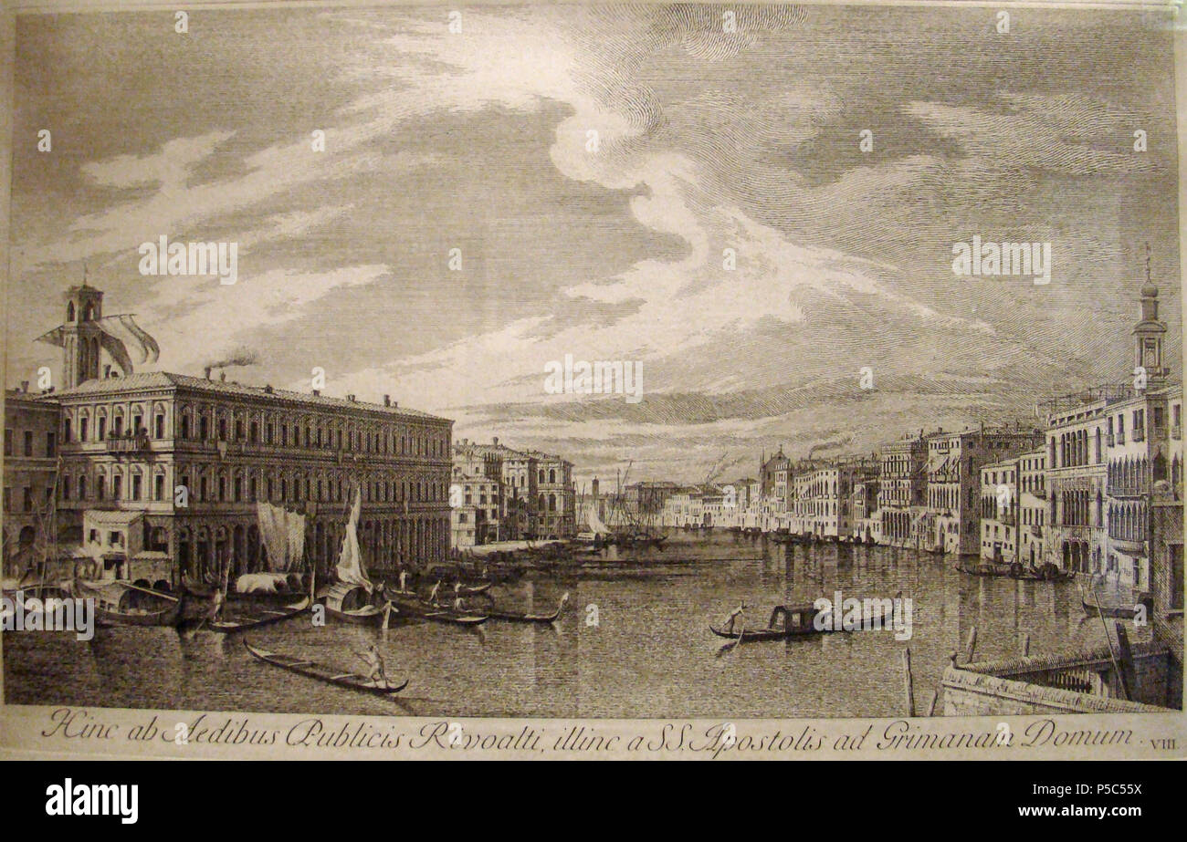 Blick von der Rialto-Brücke über den Canal Grande nach Nordwesten del XVIII secolo. N/A 266 CanalettoBlickRialtobrueckeCanalGrande Foto Stock