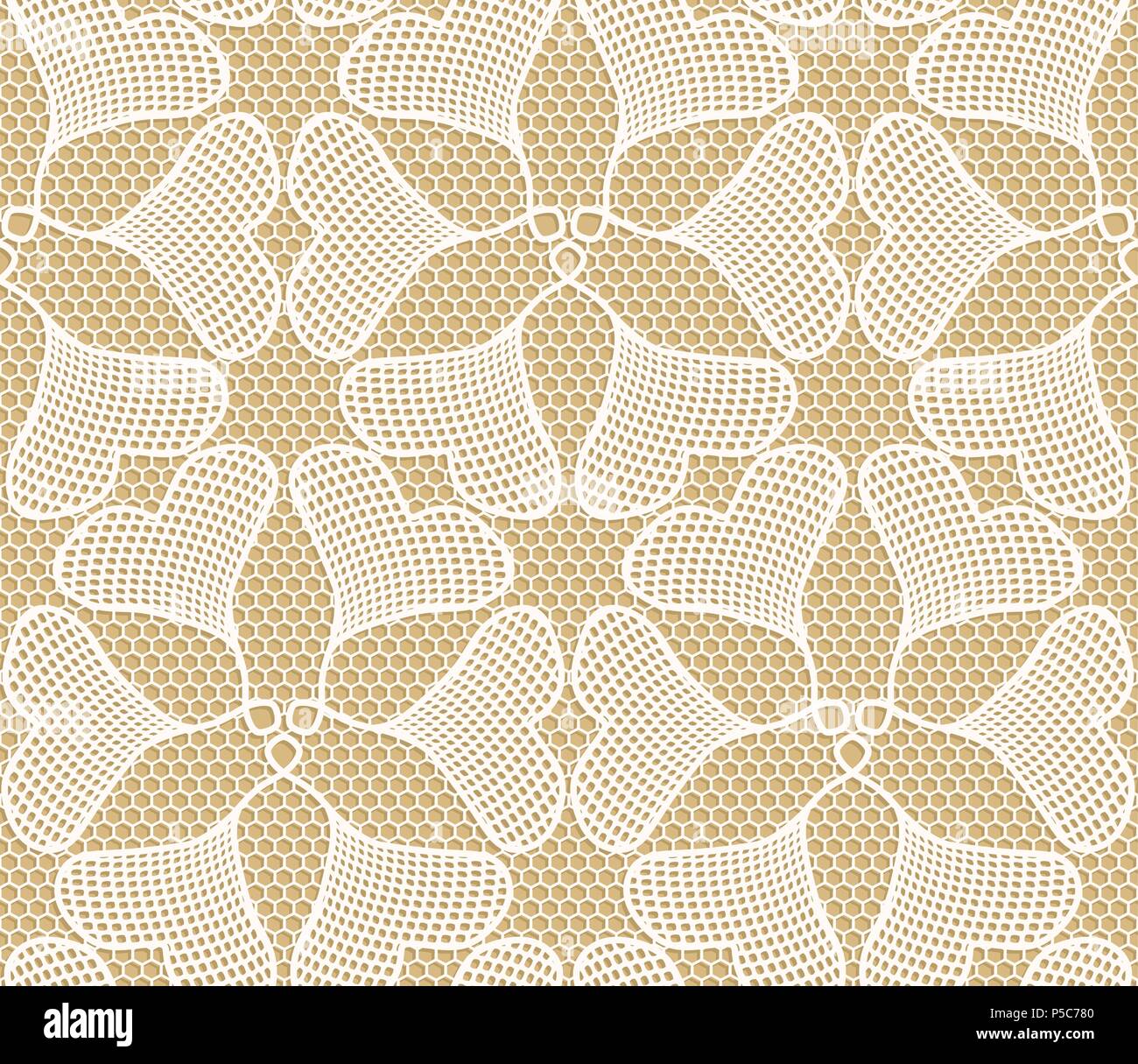 Seamless pattern di pizzo fatta di cuore a forma di foglie di ginkgo Illustrazione Vettoriale