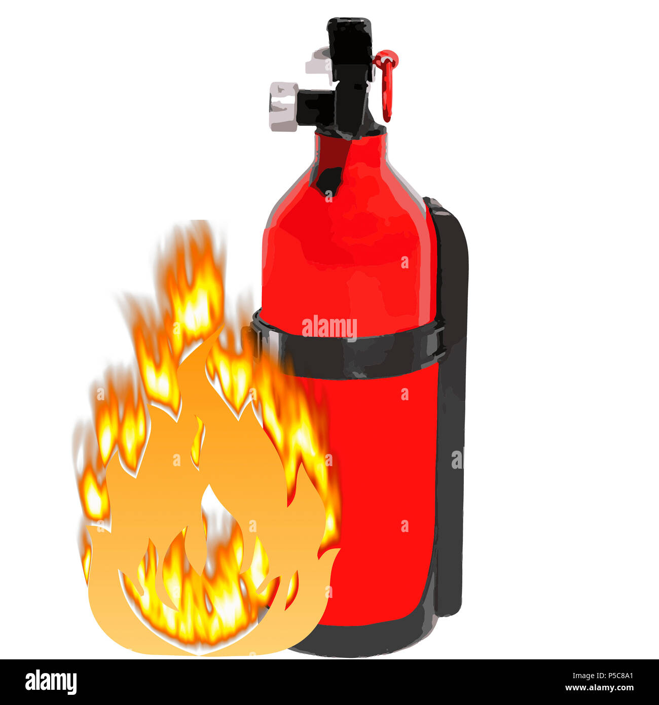 Fire Extinuisher illustrazione. Immagine di stock Foto Stock
