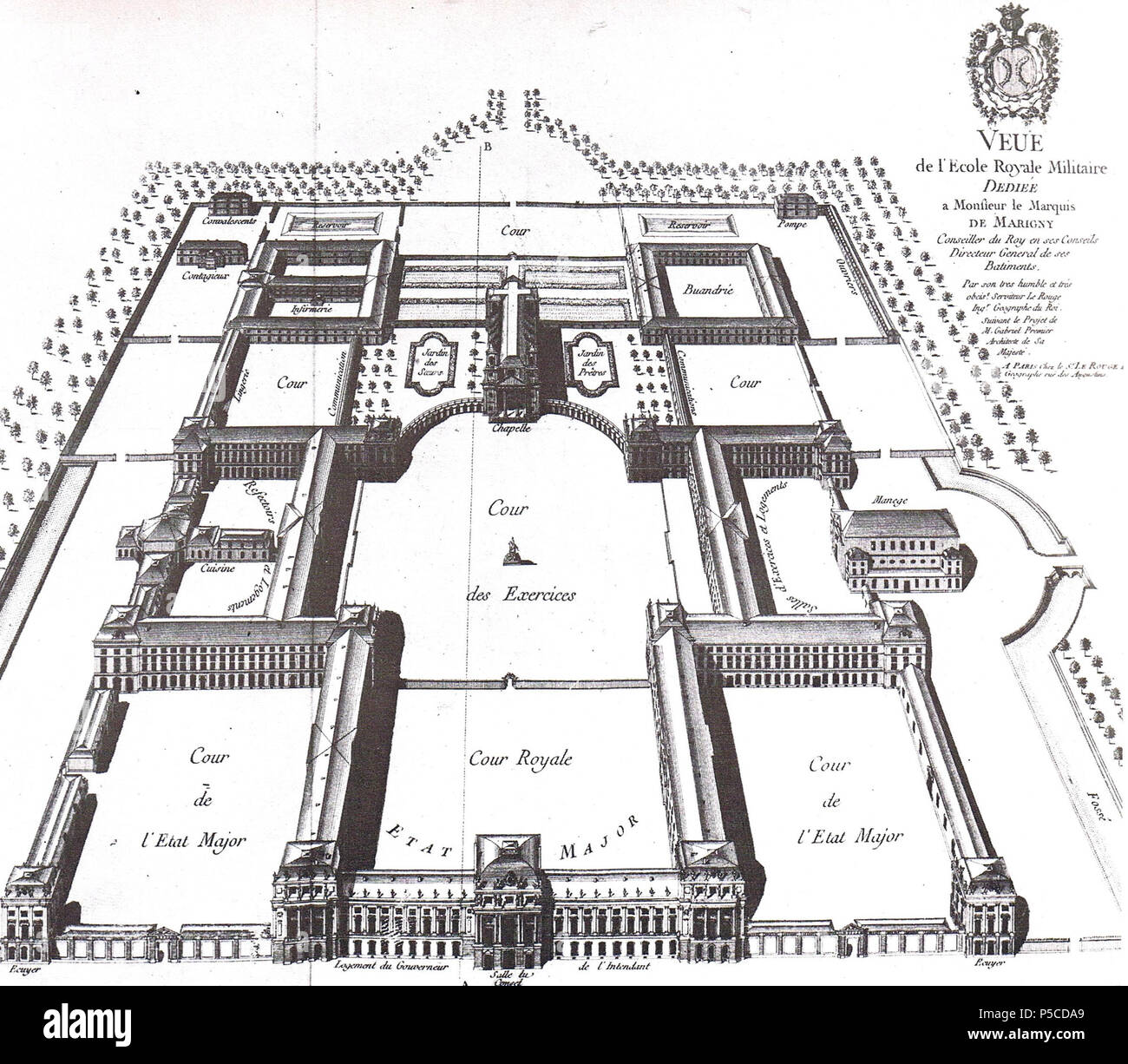 N/A. Français : Le projet iniziale d'Ange-Jacques Gabriel pour l'Ecole Militaire. 1751. Ange-Jacques Gabriel (1698-1782) nomi alternativi Jacques-Anges Gabriel; Jacques Ange Gabriel; Jacques-Ange Gabriel; Ange Jacques Gabriel Descrizione architetto francese Data di nascita e morte 23 Ottobre 1698 / 26 Ottobre 1698 4 Gennaio 1782 / 2 gennaio 1782 Luogo di nascita e morte Paris Paris Opera periodo dal 1730s fino a 1770s posizione Lavoro Parigi, Versailles competente controllo : Q352451 VIAF:32297598 ISNI:0000 0001 2126 9656 ULAN:500021492 LCCN:N83221490 WGA:GABRIEL, Ange-Jacques WorldCat 492 Ecole Foto Stock