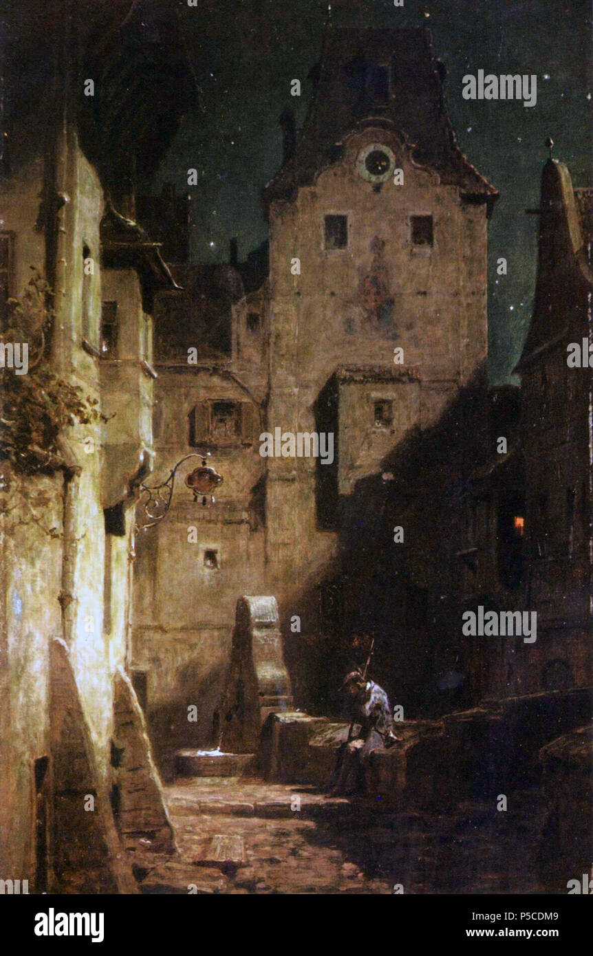 Tedesco: Der Nachtwächter eingeschlafene circa 1875. N/A 274 Carl Spitzweg 022 Foto Stock