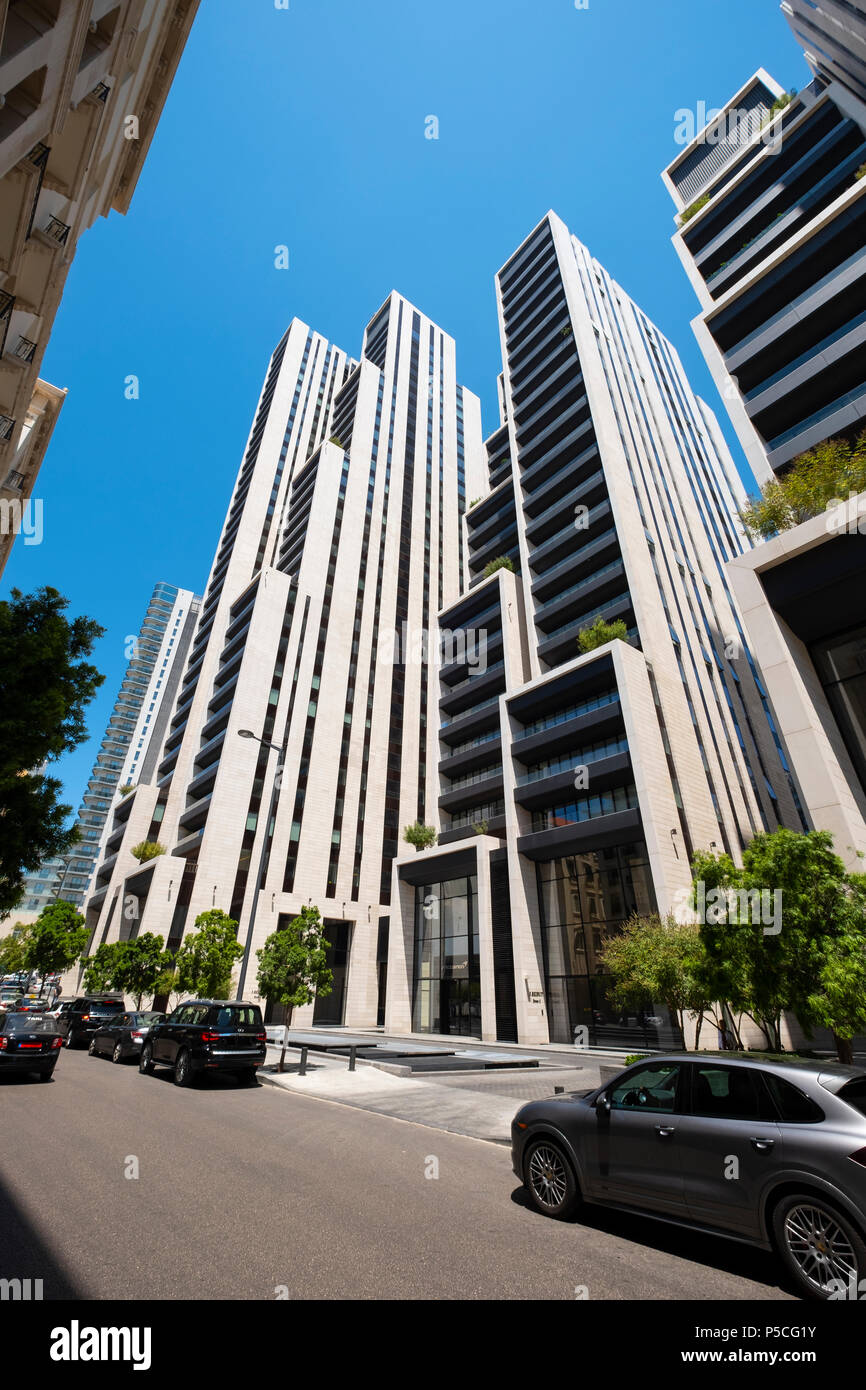 Alto e moderno appartamento di lusso edifici , Beirut 1, 2, 3 nel centro di Beirut, Libano. Foto Stock