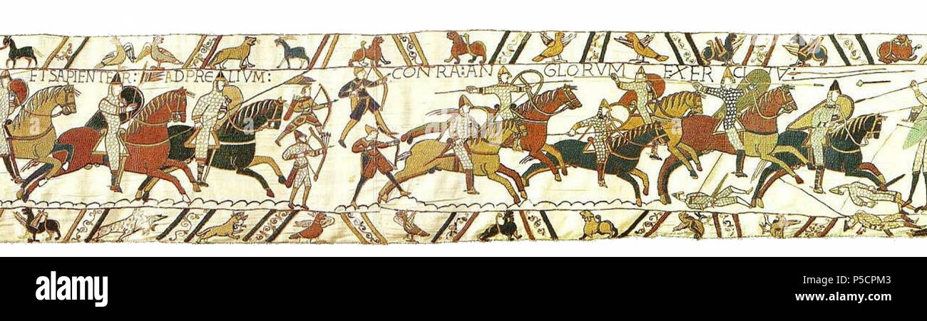 N/A. Inglese: Arazzo di Bayeux scena 51b . Il 28 ottobre 2011. Immagine sul sito web di Ulrich dure. 179 BayeuxTapestryScene51b Foto Stock