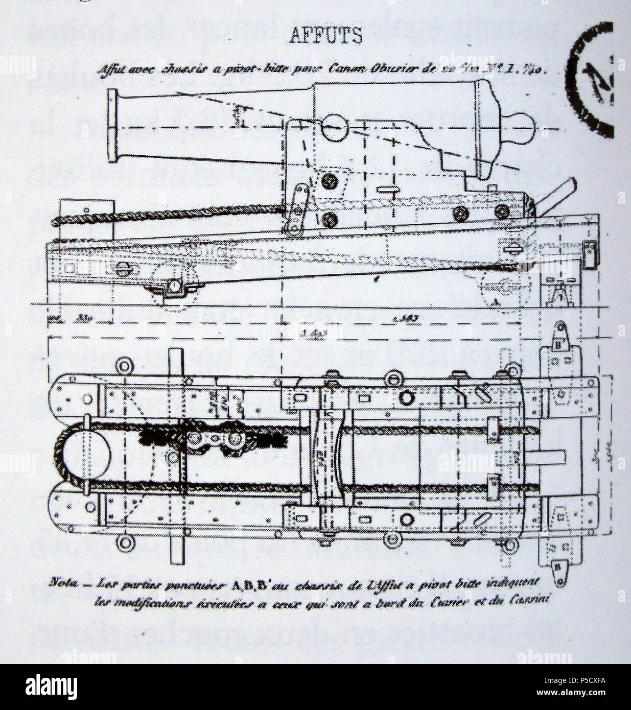 Montaggio della pistola per un 22cm obice circa 1850. N/A 268 Canonico de 22cm IMG 7017 Foto Stock