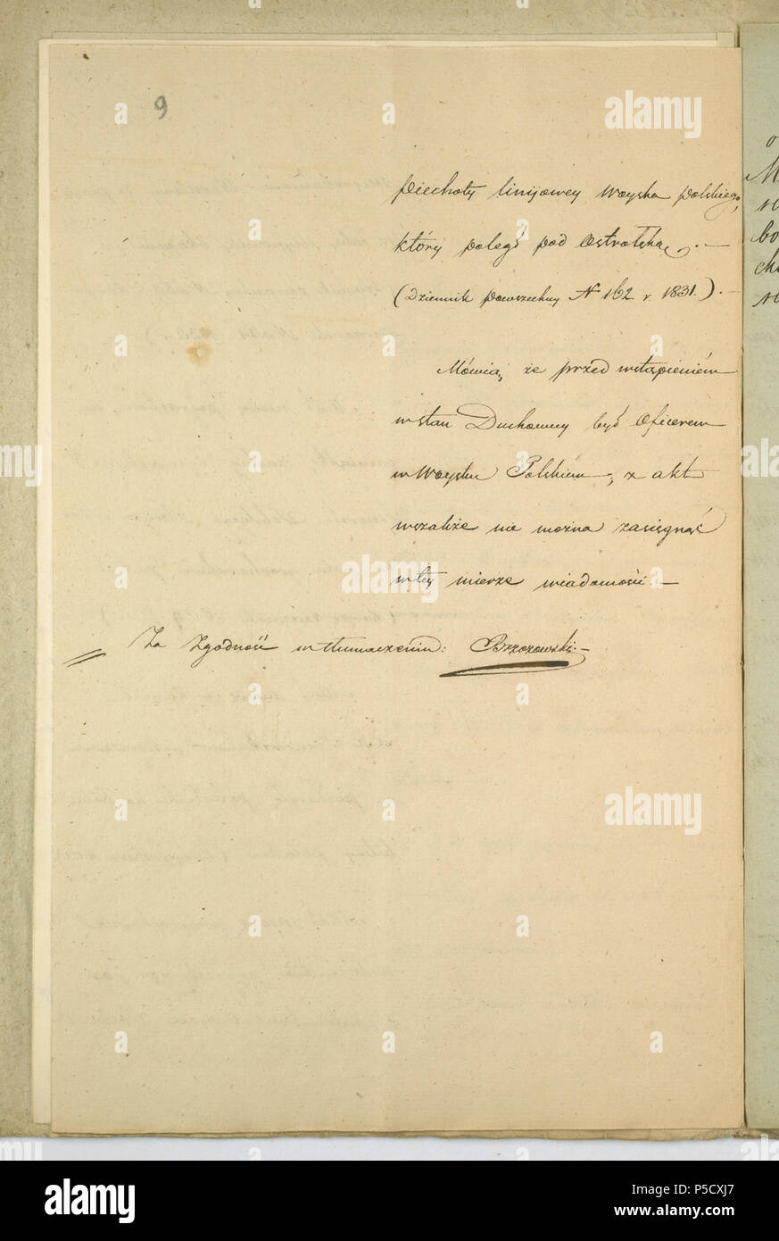 68 AGAD Zapiski sporządzone w Komisji Rządowej Spraw Wewnętrznych i Duchownych dotyczące patriotycznej postawy ks. Antoniego Kotowskiego 9 Foto Stock