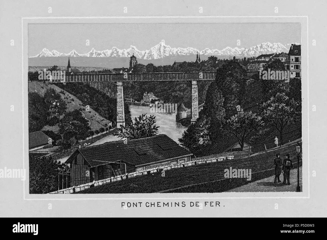 N/A. Français : Livre: 'souvenir de Berne', pont chemins de fer . circa 1890. Sconosciuto 320 CH-NB-Souvenir de Berna-nbdig-18138-page005 Foto Stock