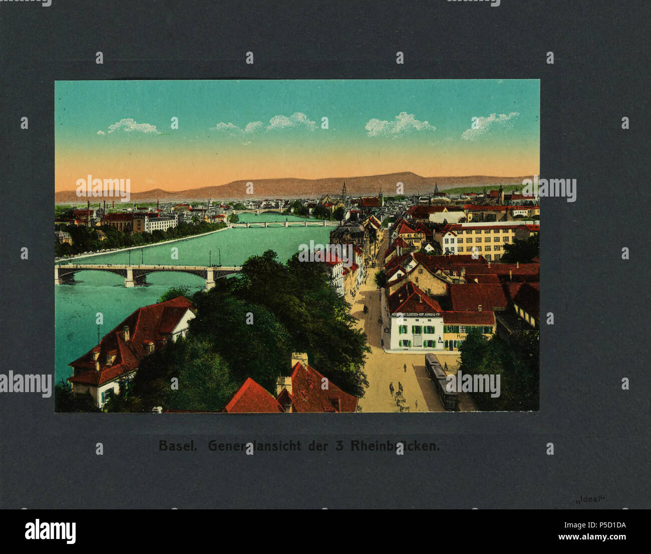 N/A. Deutsch: Buch: "Basel", Basilea, Generalansicht der 3 Rheinbrücken . Data sconosciuta. Sconosciuto 316 CH-NB-Basilea-nbdig-18603-page027 Foto Stock