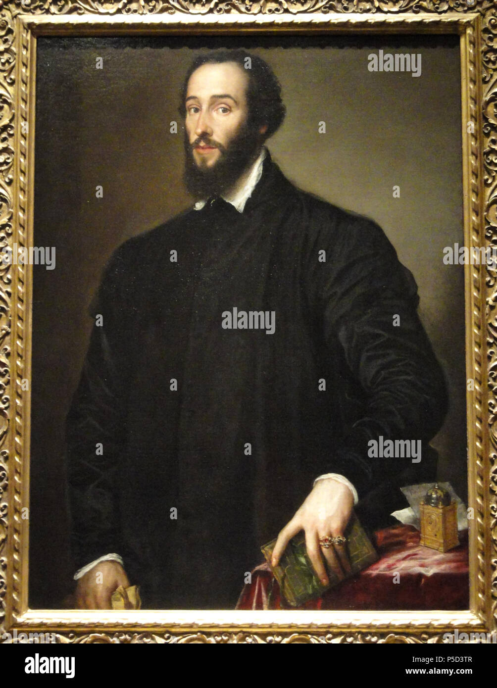 N/A. Mostra nella Nelson-Atkins Museum of Art di Kansas City, Missouri, Stati Uniti d'America. La fotografia è stata ammessa nel museo senza alcuna restrizione; ho preso questa fotografia e rilasciarlo nella . 4 novembre 2011, 19:09:51. N/A 110 Antoine Perrenot de Granvelle, Tiziano, Venezia, 1548 - Nelson-Atkins Museum of Art - DSC08623 Foto Stock