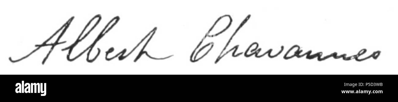 N/A. Inglese: la firma di Swiss-American filosofo e autore, Albert Chavannes (1836-1903), pubblicato nel 1903. Albert Chavannes 74 Albert-chavannes-firma-1903 Foto Stock