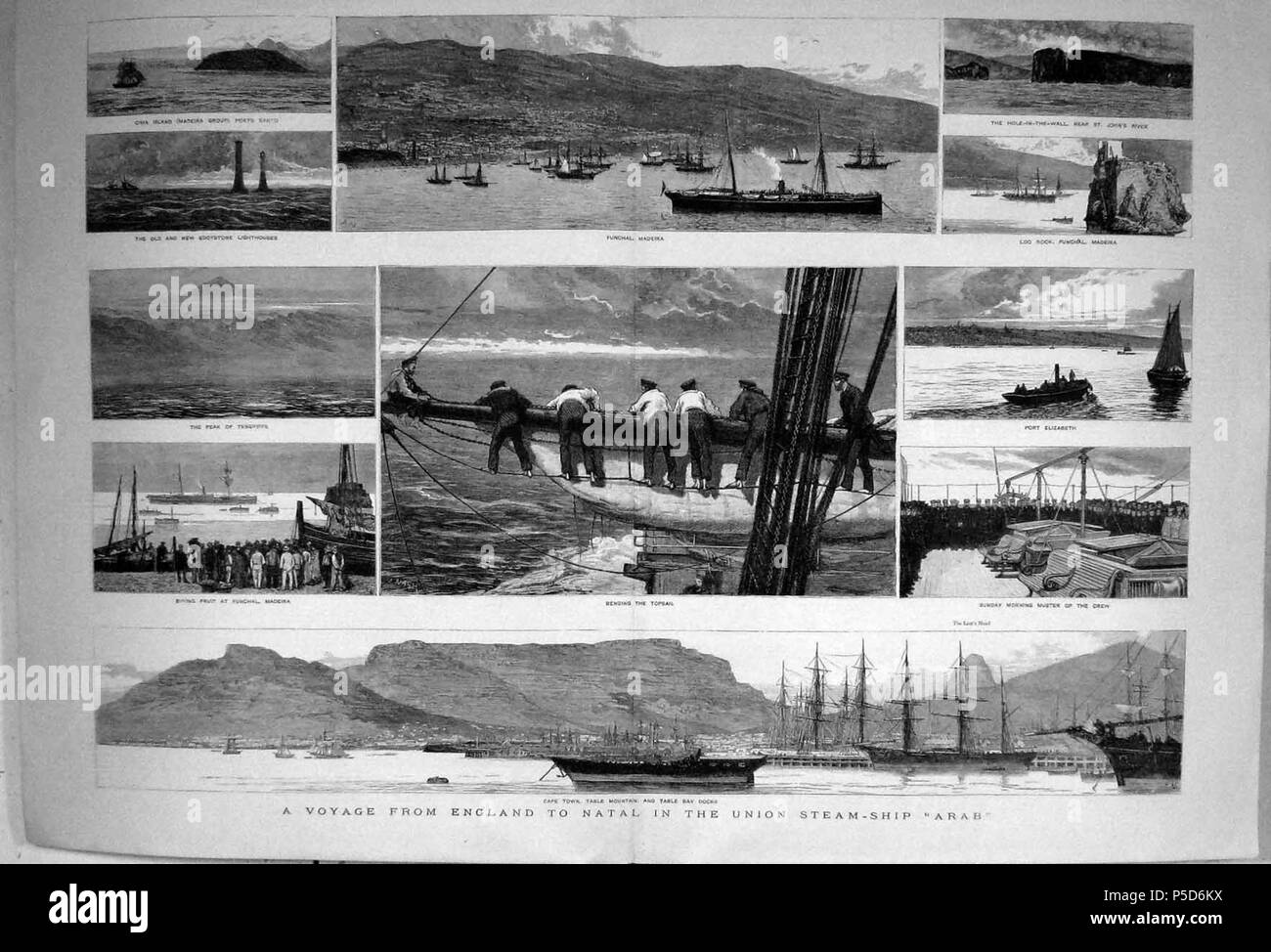 N/A. Un viaggio in Inghilterra a Natal nell'Unione Steam-Ship '' Arabo, il grafico 1881 . 1881. 47 sconosciuto un viaggio in Inghilterra a Natal nell'Unione Steam-Ship "Arabo", il grafico 1881 Foto Stock