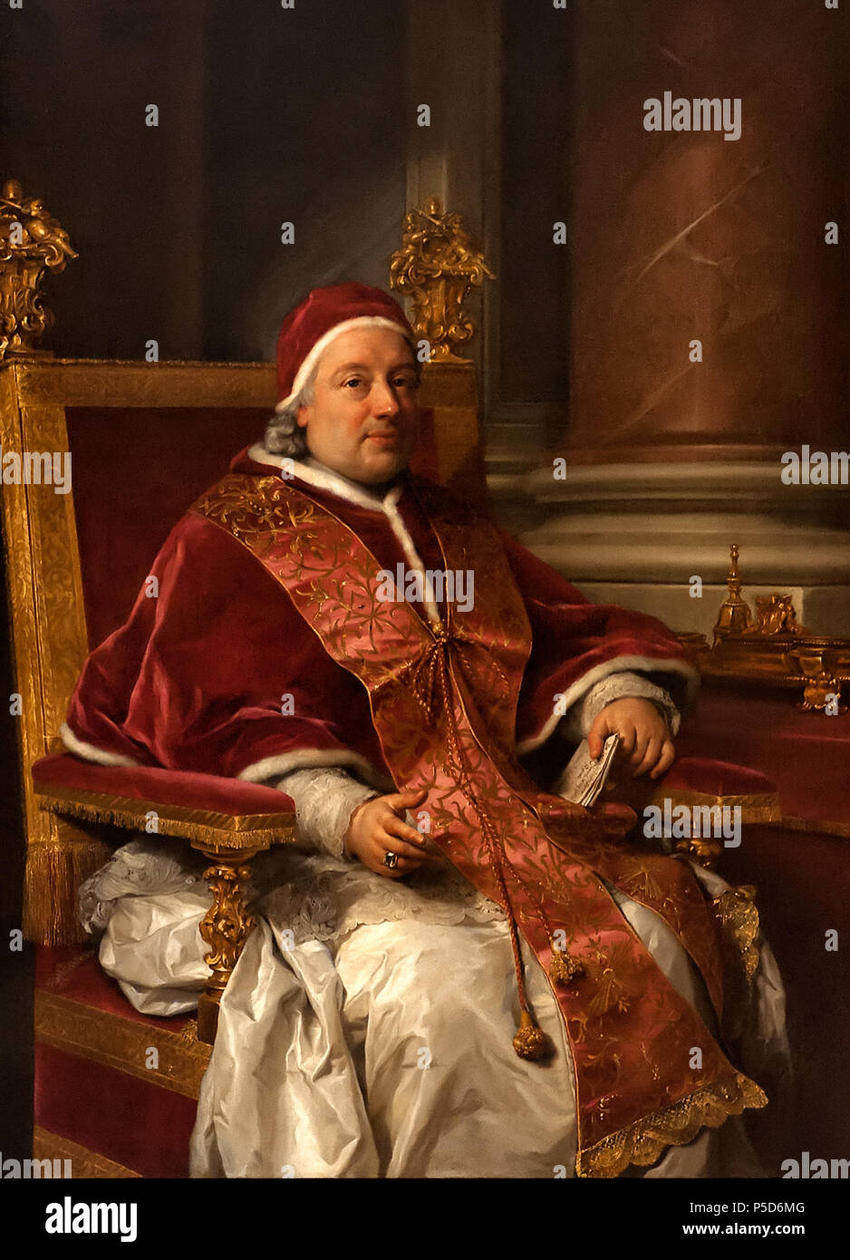 N/A. Inglese: Anton Raphael Mengs (1728-1779) - Ritratto di papa Clemente XIII (1758) - Bologna Pinacoteca Nazionale Nederlands: Anton Raphael Mengs (1728-1779) - Portret van paus Clemens XIII (1758) - Bologna Pinacoteca Nazionale . 1758. Anton Raphael Mengs (1728-1779) nomi alternativi descrizione Mengs pittore tedesco e storico dell arte neoclassica Data di nascita e morte 22 Marzo 1728 29 Giugno 1779 Luogo di nascita e morte Ústí nad Labem, Boemia Roma periodo di lavoro 1749-1779 sede di lavoro Roma, Madrid (1761-1769), Autorità di Dresda controllo : Q76718 VIAF: 54179382 ISNI: 0000 0001 0857 Foto Stock