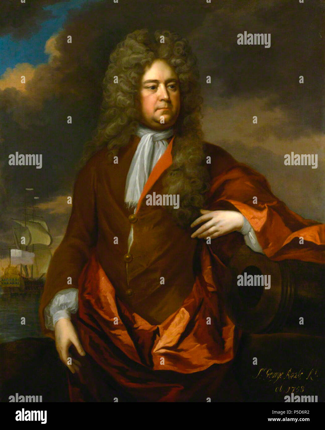 Da Michael Dahl, olio su tela, circa 1703-1708 20 George Rooke2 Foto Stock