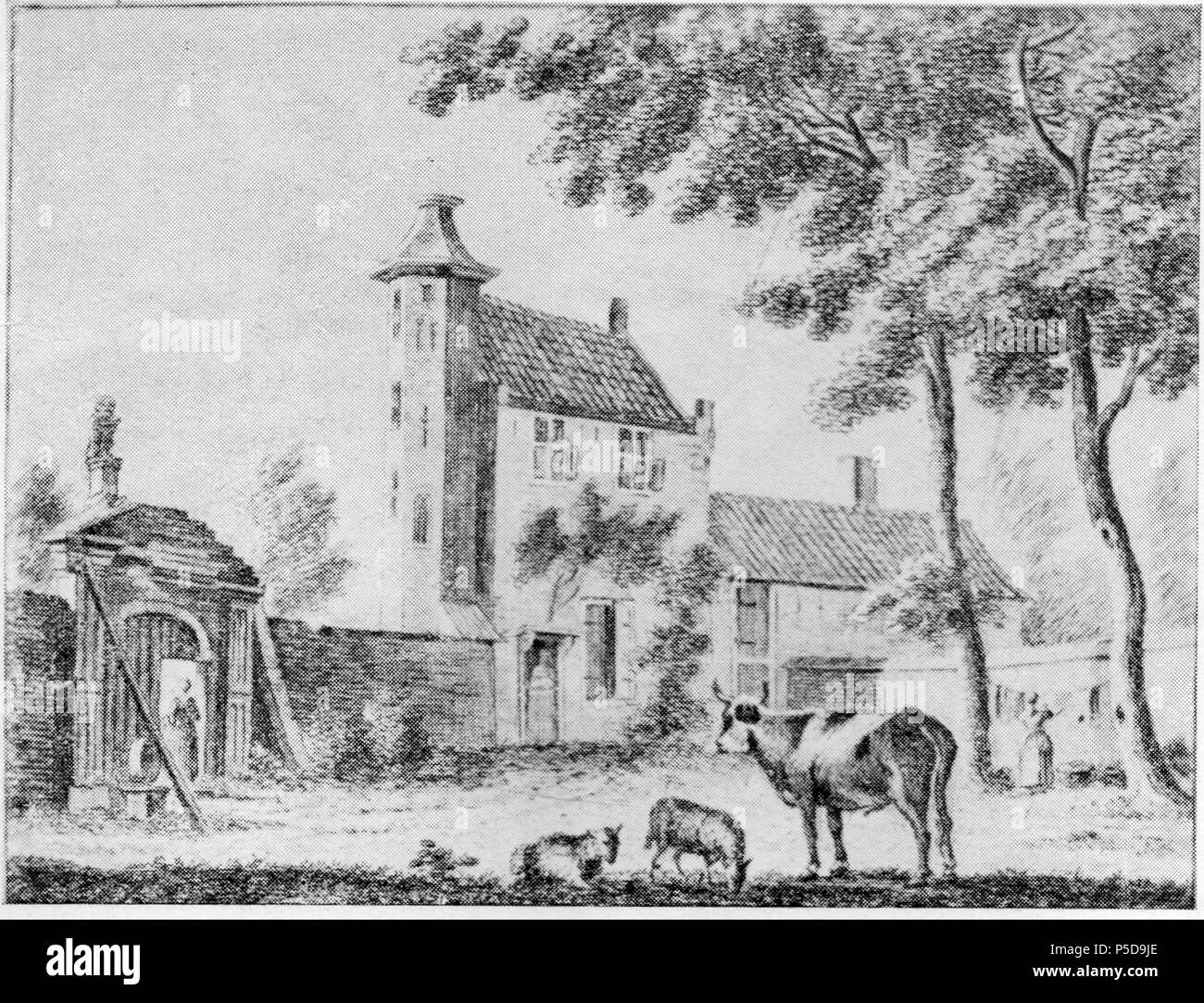 N/A. Inglese: i comandanti della corte presso Maasland Nederlands: Cammandeurshof te Maasland . circa 1600. Questo file è privo di informazioni sull'autore. 372 Commandeurshof te Maasland Foto Stock