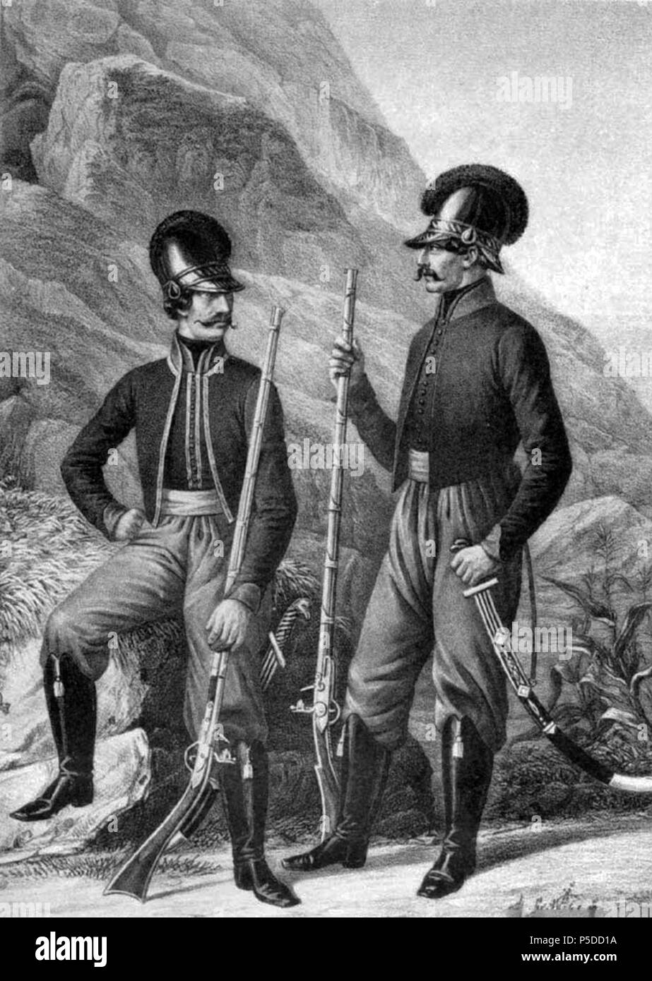 N/A. : - , 1797-1830. prima del 1841. Unknown 11 09 1210 illustrazioni per libri di descrizione storica degli abiti e armi di truppe russe Foto Stock